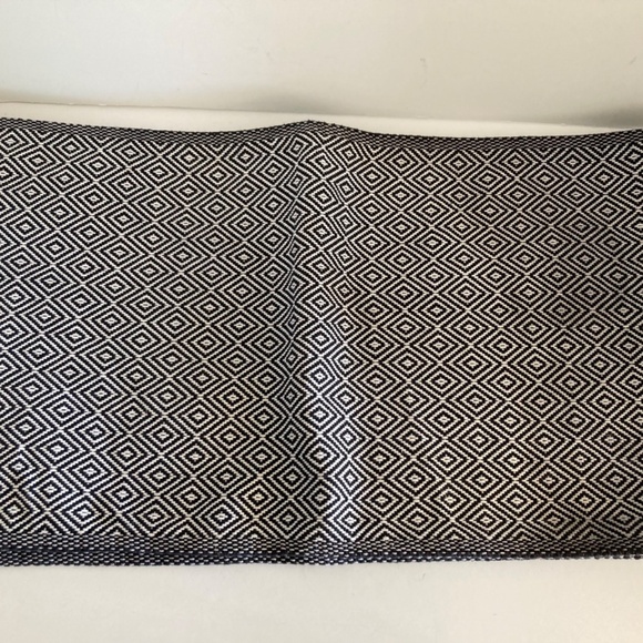 IKEA Goddag Table Runner 100% Cotton Black White Geometric 14x51 MCM Style - Picture 6 of 11